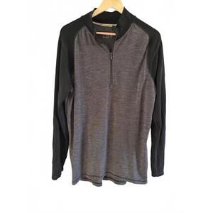 Smartwool Base Layer Top Men's XL Gray Heather 1/4 Zip Longsleeve